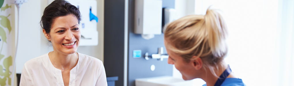 Woman preparing for her colonoscopy.