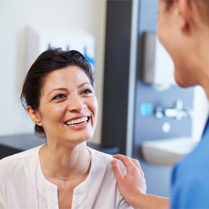 Woman preparing for her colonoscopy.